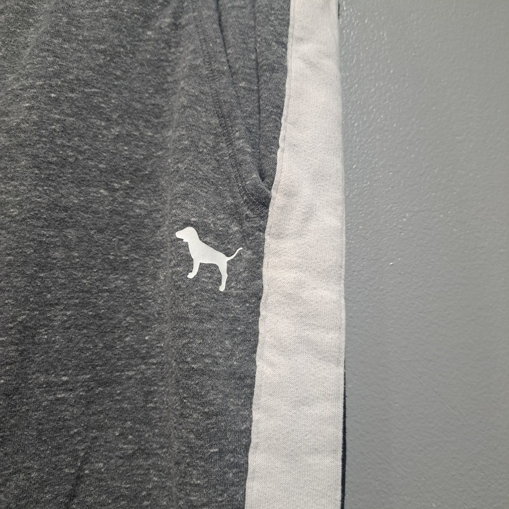 Victoria's Secret PINK Sz LARGE Gray White Pull‎ On Jogger Sweatpants Y2K - Picture 5 of 6